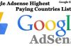 Google Adsense Highest Paying Countries List 2018