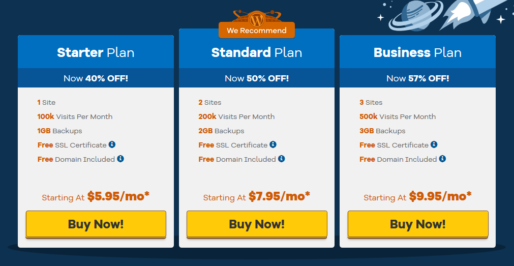HostGator WordPress Plans